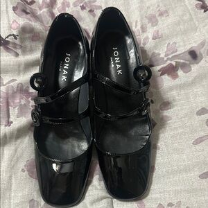 Jonak Paris Black Patent Mary Jane Flats